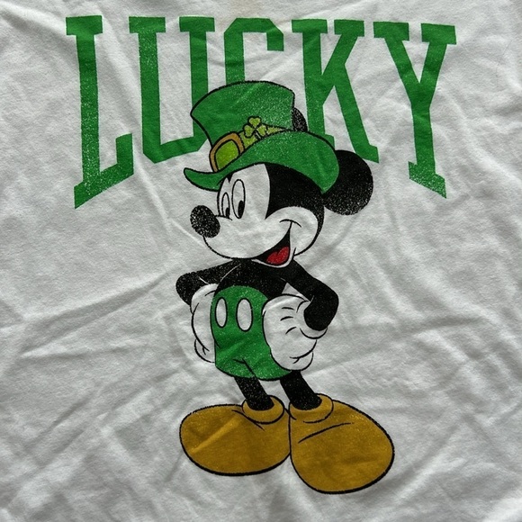 Disney Mickey Lucky St Patrick’s Day Cropped Long Sleeve TShirt - Picture 2 of 6